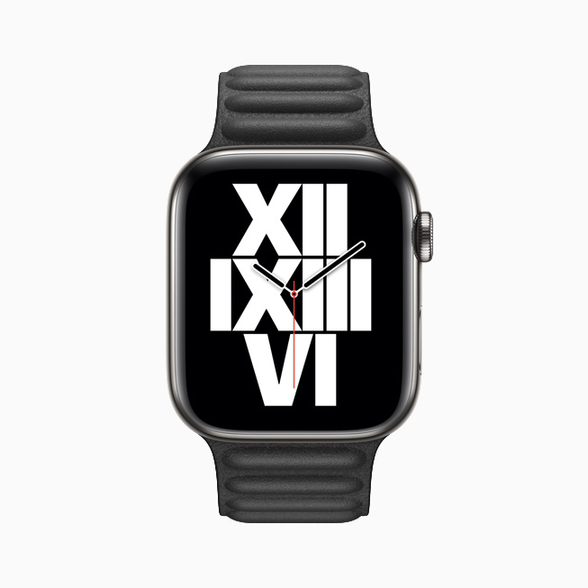 Urtavlan Typograph visas på Apple Watch Series 6.