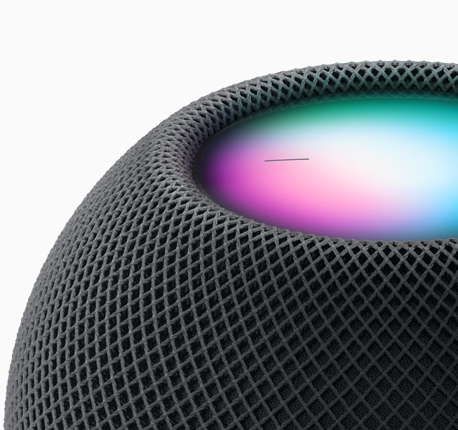 A close up of the Siri experience on HomePod mini.