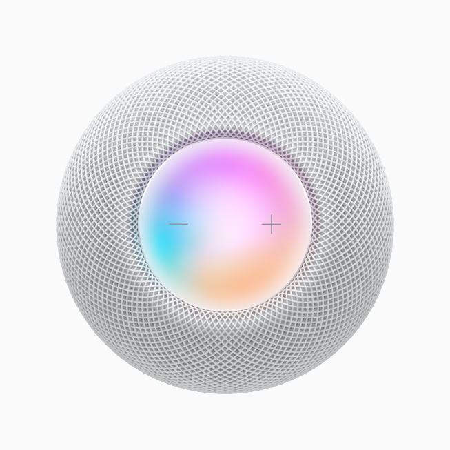 A top-down view of the touch surface on HomePod mini.