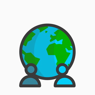 Ein anthropomorphes Planet Earth-Icon der limitierten 2023 Earth Day Auszeichnung in Apple Fitness+.
