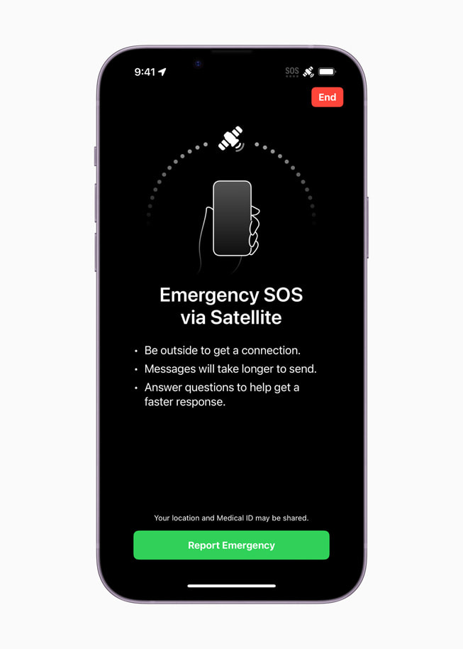 Emergency SOS via satellite available today on iPhone 14 lineup - Apple