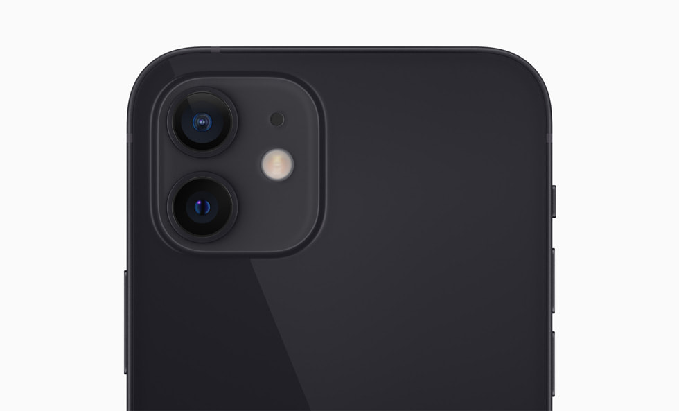 The dual-camera system on iPhone 12.