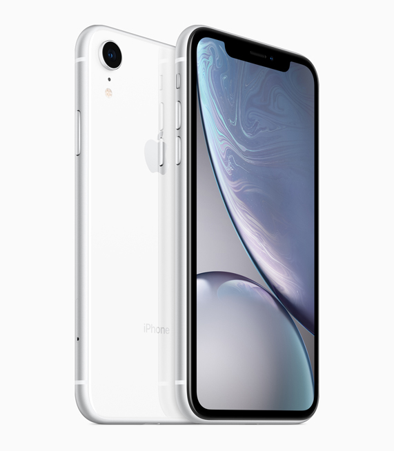 iPhone XR with white finish.