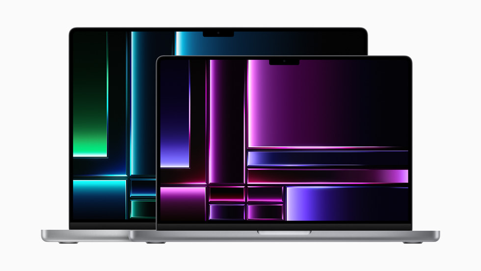 Pokazane dwa urządzenia MacBook Pro.