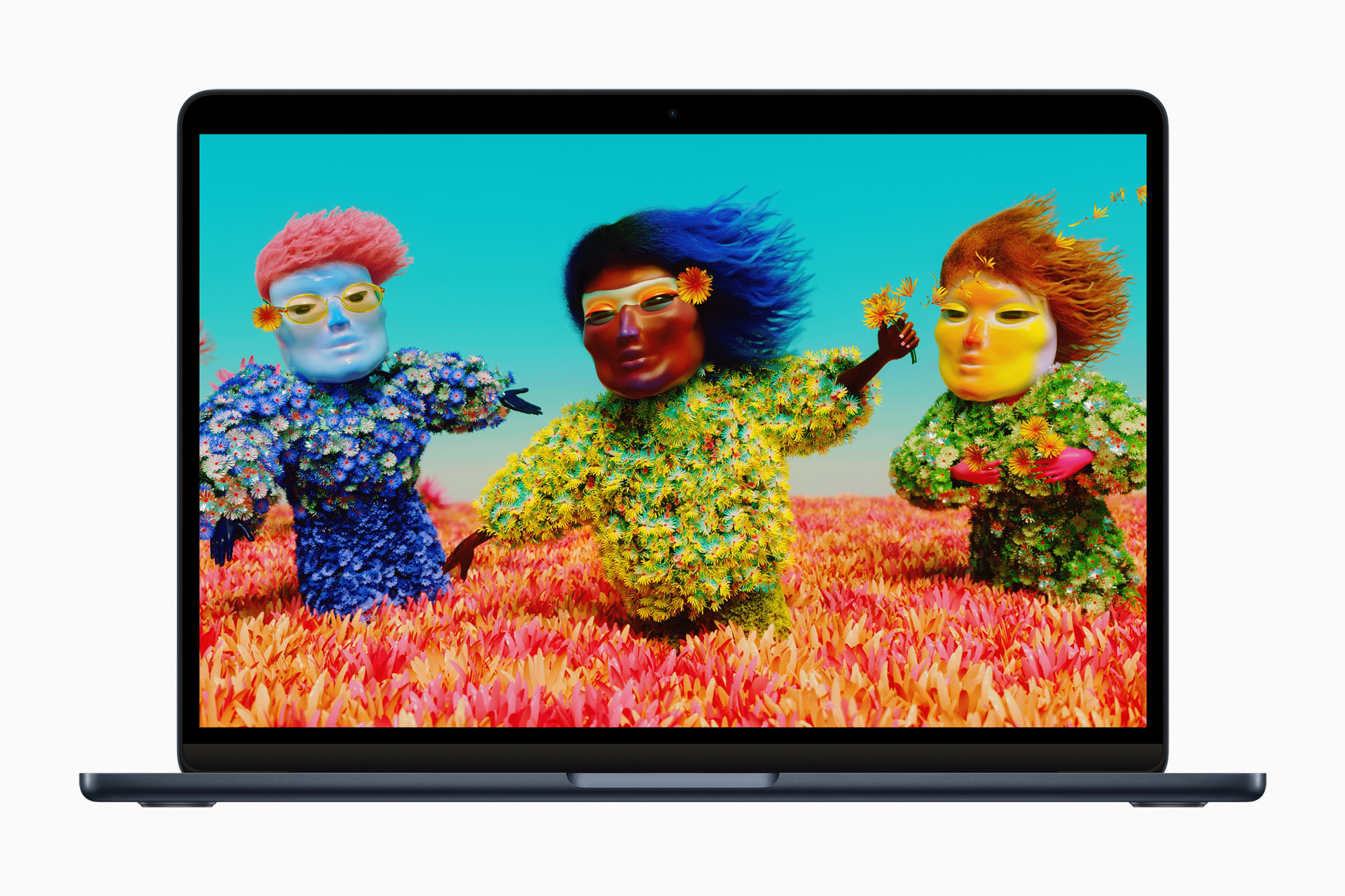 MacBook Air στα μεσάνυχτα που παρουσιάζουν την οθόνη του υγρού αμφιβληστροειδούς