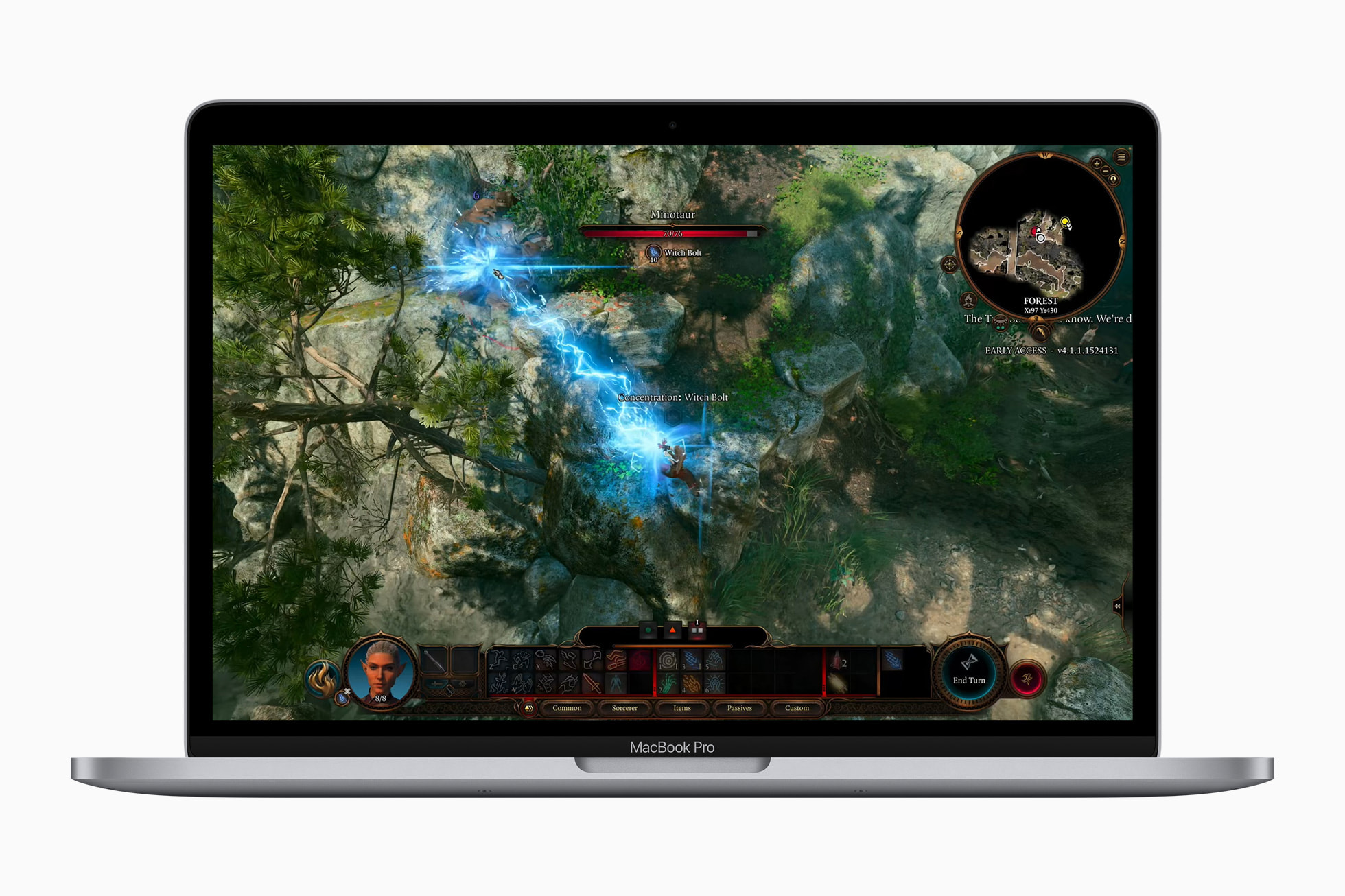 Το ενημερωμένο MacBook Pro στο Space Gray τρέχει την πύλη 3 του Baldur