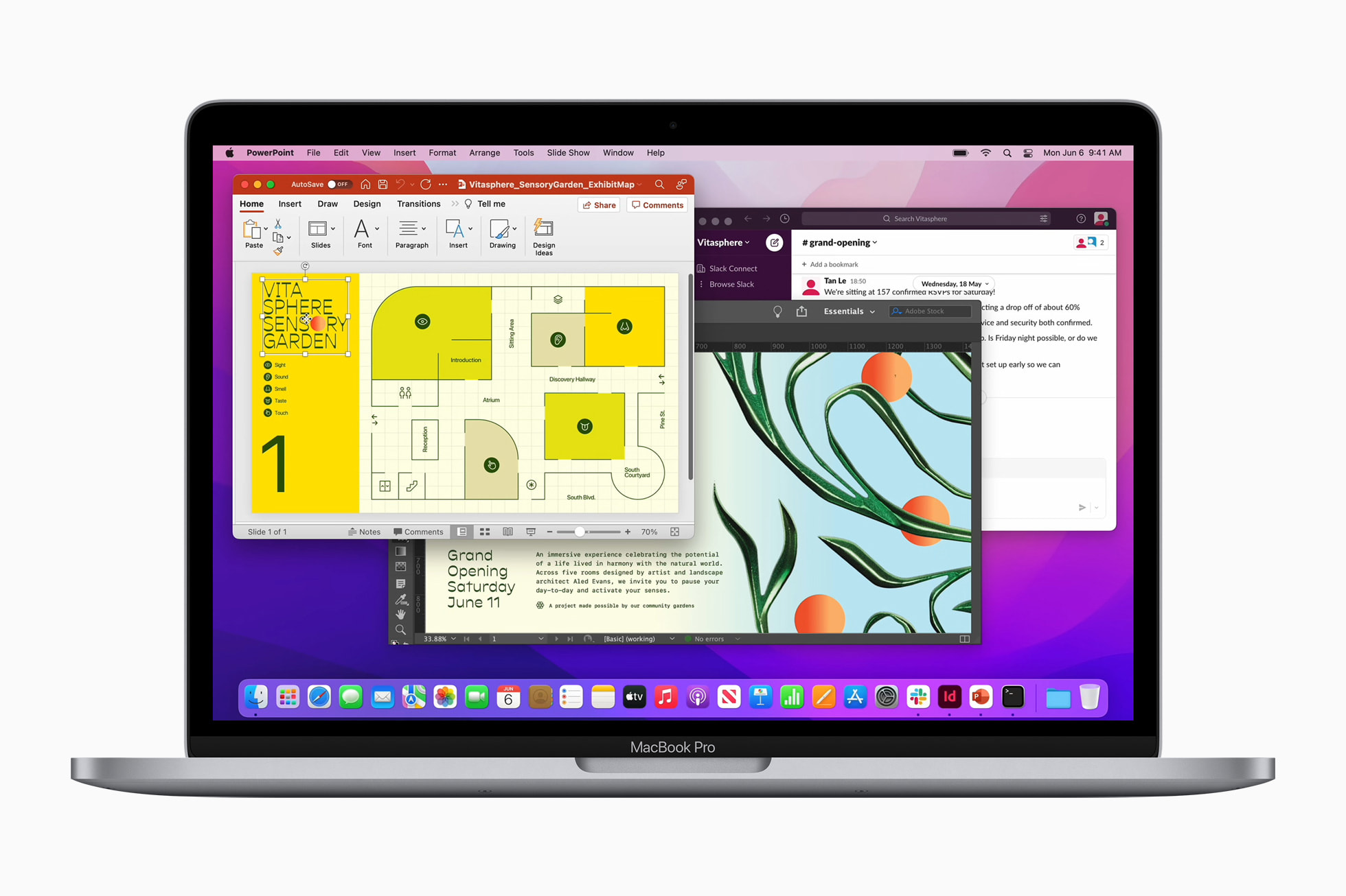 Το ενημερωμένο MacBook Pro στο Space Gray εκτελεί πολλαπλές εφαρμογές