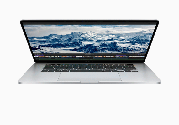 Un MacBook Pro ouvert pour montrer la batterie.