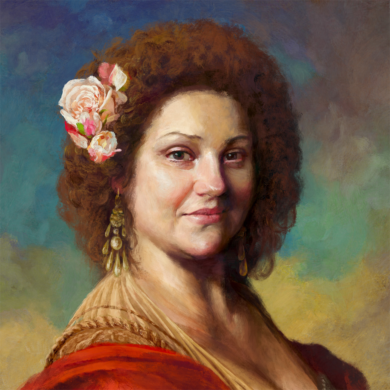 Et portrett av Barbara Strozzi som er spesielt bestilt for Apple Music Classical