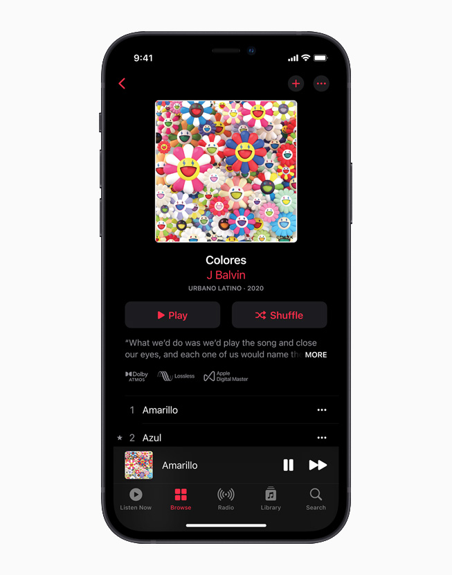 Apple Music displayed on iPhone 12.