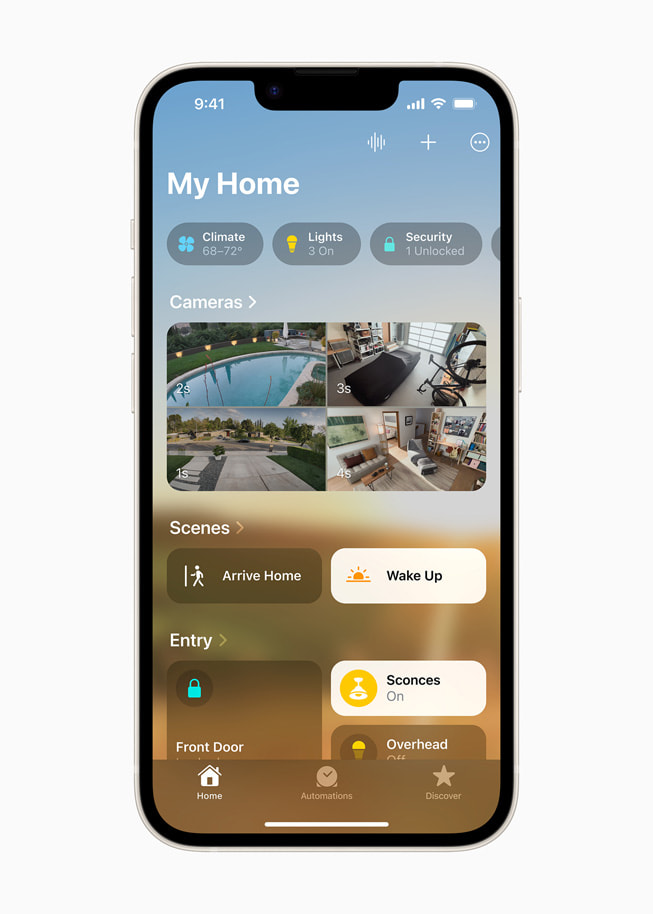 تطبيق المنزل في iOS 16 على iPhone 14.