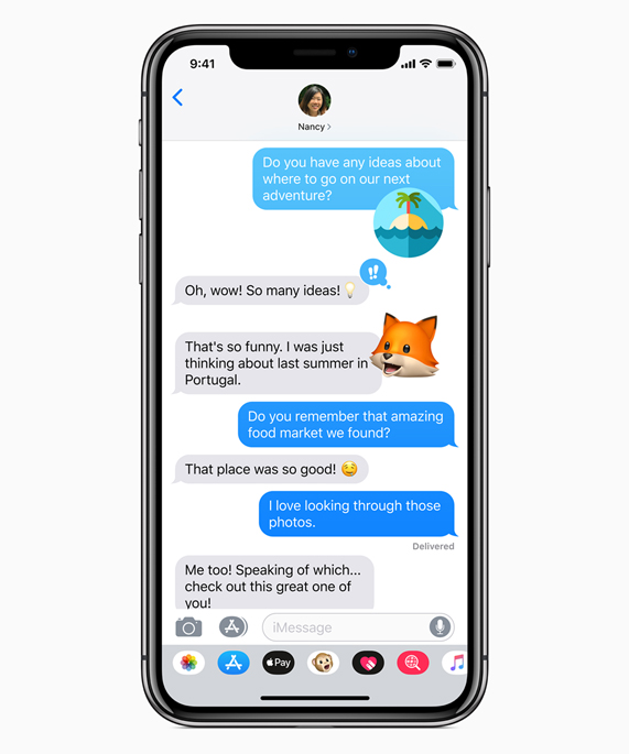 clip art iphone x with text message