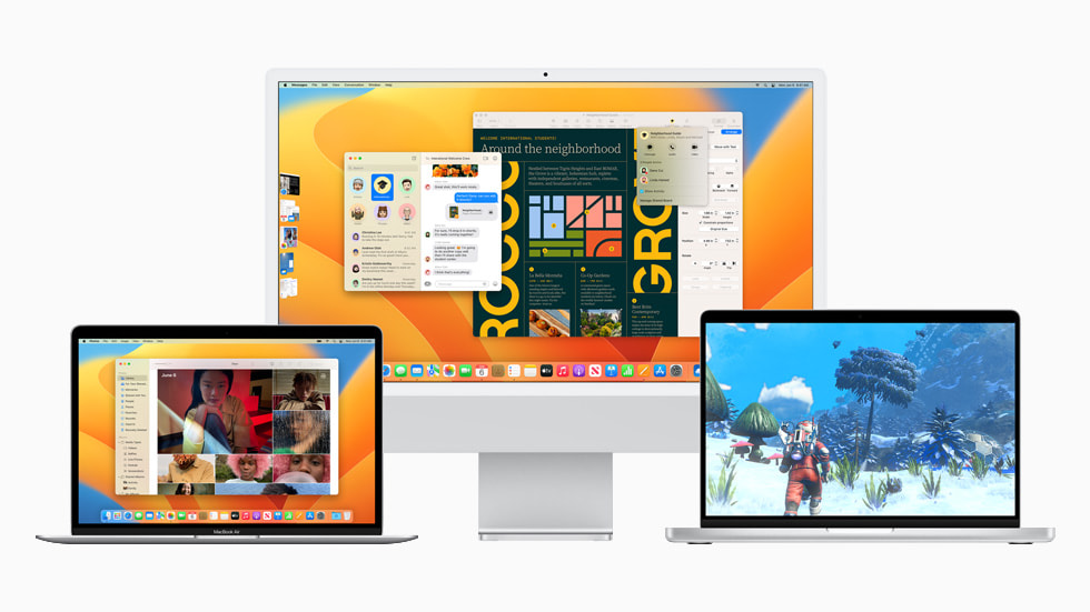 MacBook Air, 24" iMac und das 14" MacBook Pro.