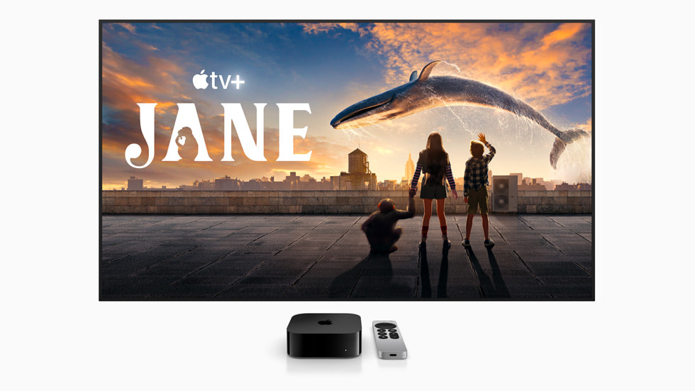 Apples originalserie Jane och en Apple TV.