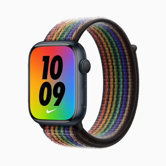 A nova pulseira loop esportiva edição Orgulho para Apple Watch.