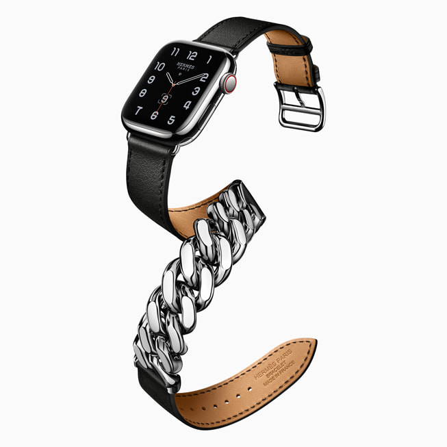 The new Apple Watch Hermès Gourmette Metal band.