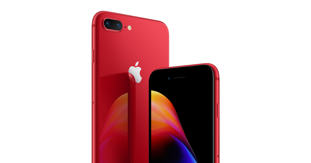 Apple、iPhone 8 および iPhone 8 Plus (PRODUCT)RED Special Edition