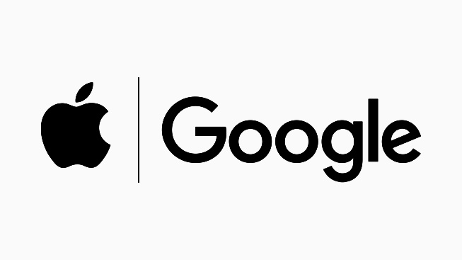 Logos corporativos de Apple y Google.