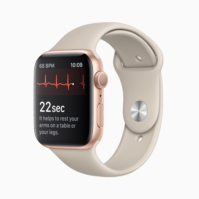 The ECG app interface on Apple Watch.