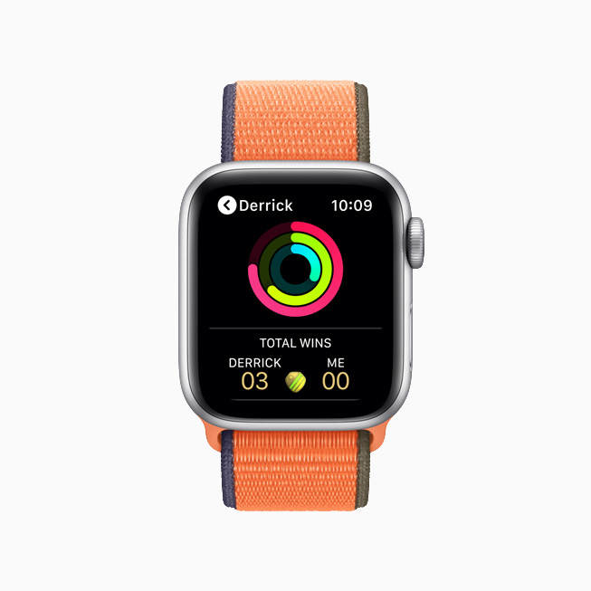Friends Competition displayed on Apple Watch. 