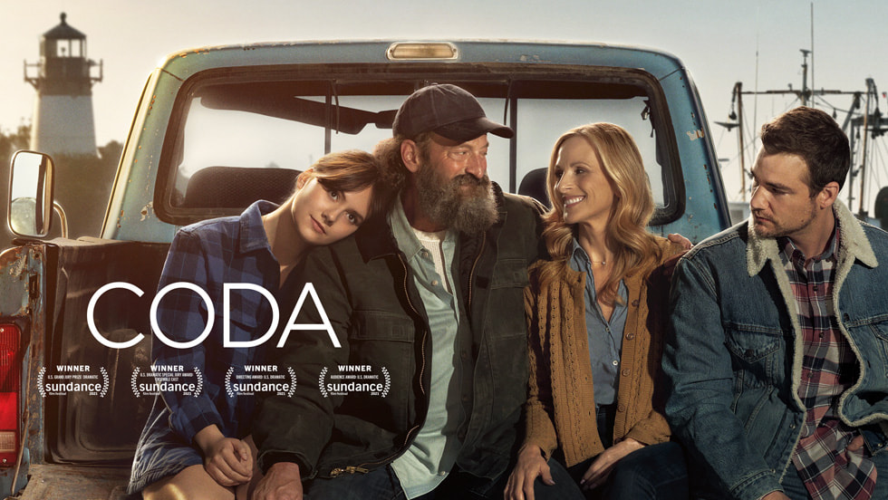 Emilia Jones, Troy Kotsur, Marlee Matlin and Daniel Durant in “CODA”