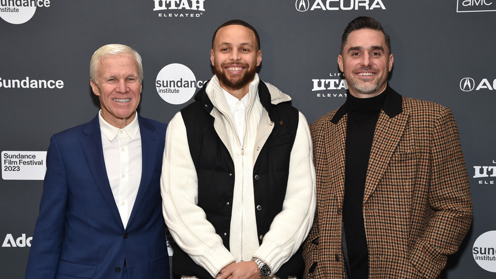 Bob McKillop, Stephen Curry and Jason Richards at the Eccles Center at Sundance Film Festival 2023