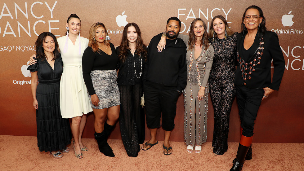 Charlotte Koh (executive producer), Deidre Backs (producer), Miciana Alise (co-writer), Nina Yang Bongiovi (producer), Tommy Oliver (producer), Heather Rae (producer), Erica Tremblay (director, co-writer, producer) and Bird Runningwater (executive producer) attend the Apple Original Films’ premiere of “Fancy Dance” at the DGA New York Theater. “Fancy Dance” opens in select theaters on Friday, June 21, 2024, before streaming globally on Apple TV+ on Friday, June 28, 2024.