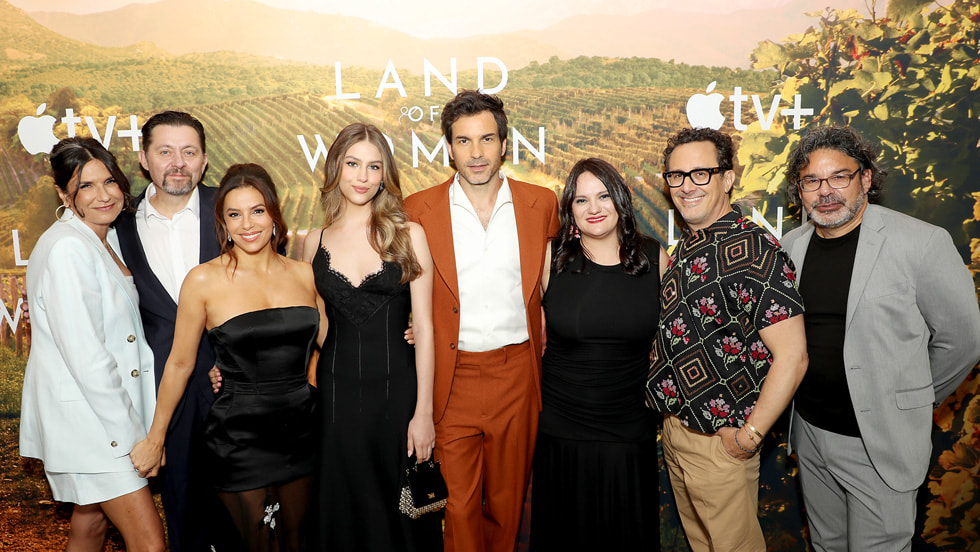 New York, New York, 6/20/24 — (L-R) Sandra Condito (Executive Producer), Ramón Campos (Showrunner, Co-creator, Writer, Executive Producer), Eva Longoria (Stars as “Gala,” Executive Producer), Victoria Bazúa, Santiago Cabrera, Gema R. Neira (Co-creator, Writer, Executive Producer), Ben Spector (Executive Producer) and Ken Biller (Director) attend the Apple TV+ world premiere of “Land of Women” at The Whitby Hotel. “Land of Women” premieres on Wednesday, June 26, 2024 on Apple TV+.