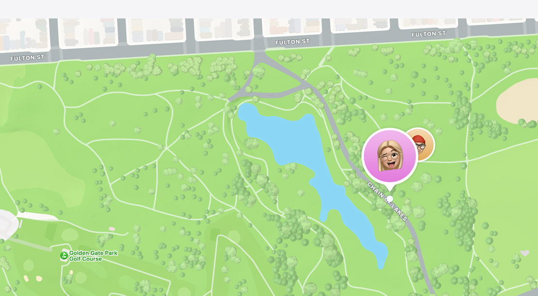 尋找 应用程序顯示朋友在地圖上的位置。
