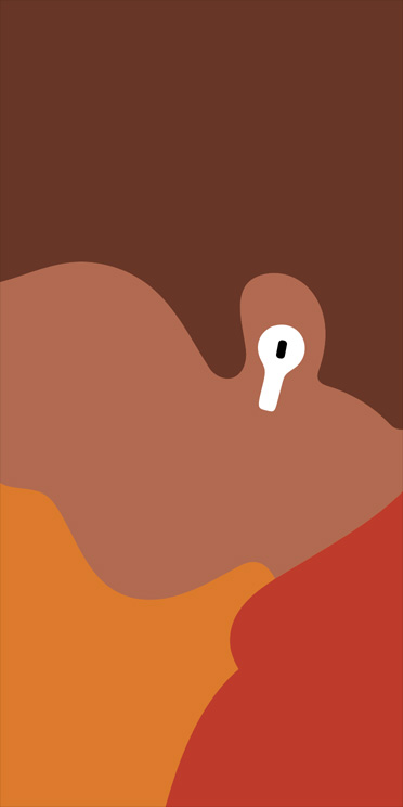 Illustration of close up, side profile of a man wearing AirPods Pro 3 in left ear