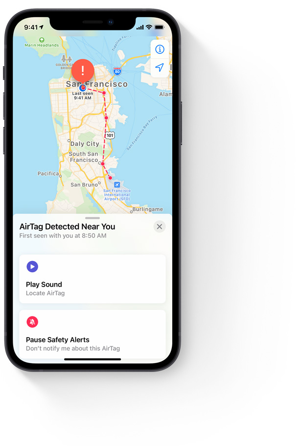 Privacy Alert for Unknown AirTag Triggers When a User Returns Home