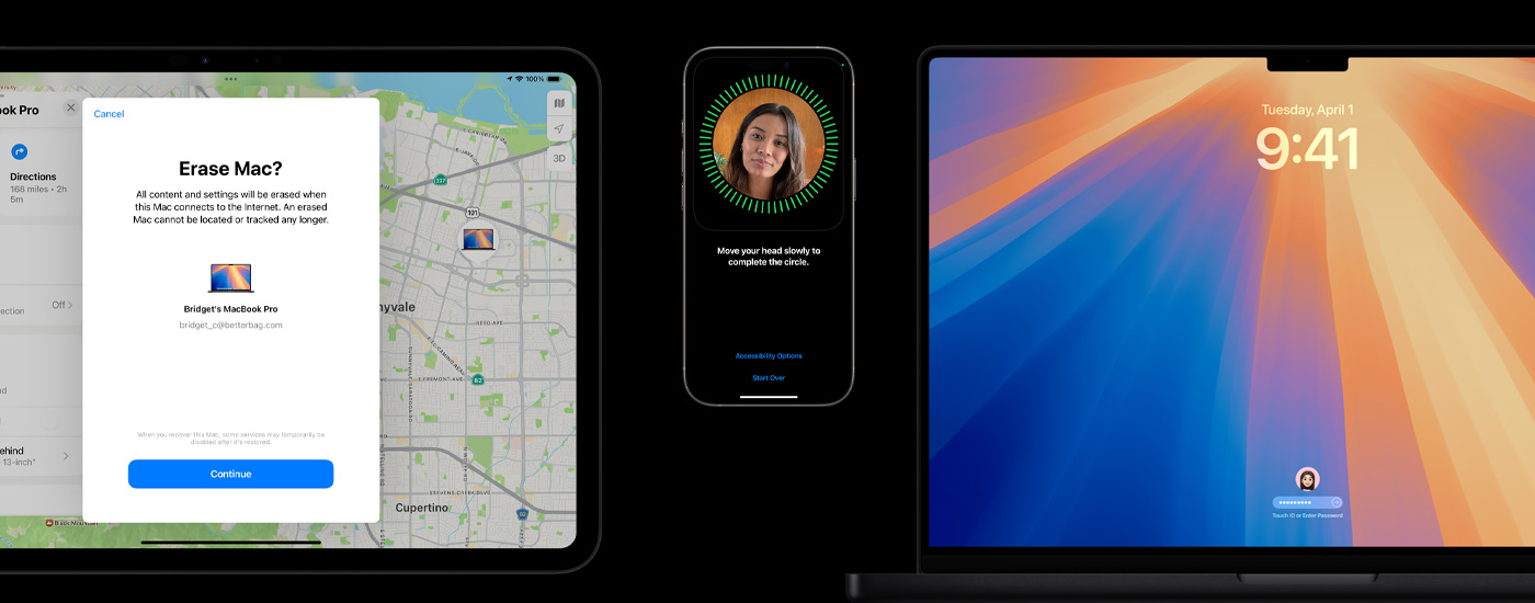 Een iPad, een iPhone en een Mac.
