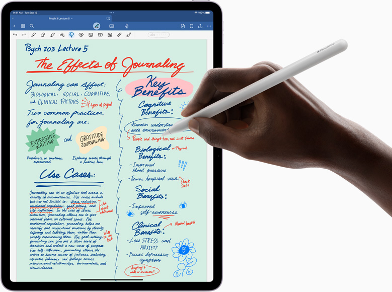 Aplikace Goodnotes 6 otevřená na iPadu Air