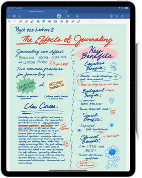 Aplikace Goodnotes 6 otevřená na iPadu Pro s Apple Pencilem
