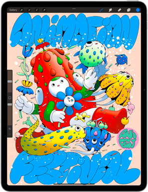 แอป Procreate แสดงอยู่บน iPad Air