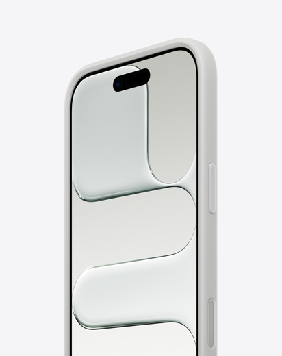 iPhone Air, ภายนอกด้านหน้า, ภายนอกด้านข้าง, รูปทรงที่บาง, ใส่กรอบกันกระแทกสีเทาอ่อนอยู่