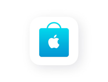 Apple Store app,展示藍色購物袋圖像