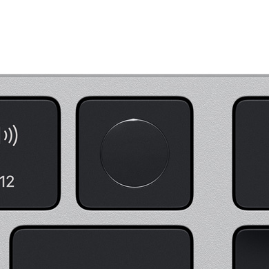 Zbliżenie na Touch ID na klawiaturze Magic Keyboard