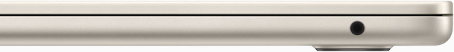 Imagen lateral de un MacBook Air que muestra la entrada para audífonos