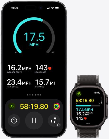 iPhone 17, Apple Watch Ultra 3, app Treino com informações de fitness