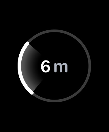 Precision Finding, white progress bar encircles estimated distance to misplaced iPhone